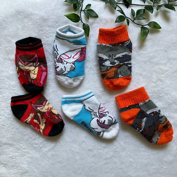 Marvel Toddler Socks Lot 12-18M | Scarlet Witch, Spider-Gwen, Rocket Raccoon GUC - Picture 1 of 14